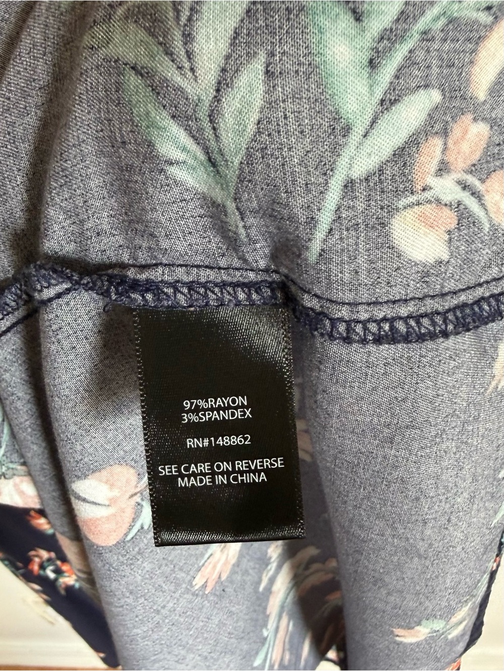 torrid Navy Floral Midi Dress with Coral & Cream Blooms - Picture 3 of 4